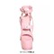 Peep Toe Chunky Heels Buckle Straps Punk Gothic Platforms Sandals - Pink Faux Leather