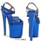 Peep Toe Stiletto Heels Glitters Ankle Cross Straps Platforms Sandals  - Green Synthetic