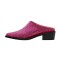 Pointed Metal Toe Chunky Heels Summer Rhinestones Sandals - Rose Microfiber