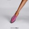 Pointed Metal Toe Chunky Heels Summer Rhinestones Sandals - Rose Microfiber