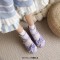 Round Toe Ankle Buckle Cross Buckle Straps Bowknot Chunky Heels Pumps - Purple Faux Leather