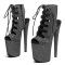 Peep Toe Stiletto Heels Platforms Lace Up Side Zipper Summer Boots Sandals  - Brown Fabric