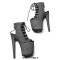 Peep Toe Stiletto Heels Platforms Lace Up Side Zipper Summer Boots Sandals  - Brown Fabric
