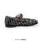 Round Toe Mary Janes Rhinestones Retro Flats - Black Faux Leather