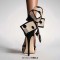 Pointed Toe Stiletto Heels Polka Dots Mesh Pumps - Black Lace