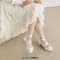 Round Toe Ankle Buckle Cross Buckle Straps Bowknot Chunky Heels Lolita Pumps - White Patent