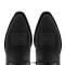 Pointed Toe Chunky Heels Western Style Knee Highs Cowgirl Boots - Black Faux Leather