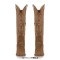Pointed Toe Chunky Heels Western Style Knee Highs Cowgirl Boots - Brown Faux Leather