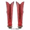 Pointed Toe Chunky Heels Western Style Knee Highs Cowgirl Boots - Red Faux Leather