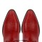 Pointed Toe Chunky Heels Western Style Knee Highs Cowgirl Boots - Red Faux Leather