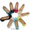 Round Toe Elegant Ribbon Decorated Chunky Block Heels Pumps - Matte Black Flock
