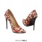 Pointed Toe Stiletto Heels Pumps - Camouflage Apricot Synthetic