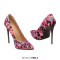 Pointed Toe Stiletto Heels Pumps - Camouflage Pink Synthetic