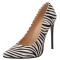 Pointed Toe Stiletto Heels Pumps - Zebra Synthetic
