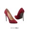 Pointed Toe Stiletto Heels Pumps - Leopard Red Flock