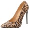 Pointed Toe Stiletto Heels Pumps - Leopard Yellow Flock