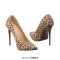 Pointed Toe Stiletto Heels Pumps - Leopard Yellow Flock