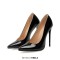 Pointed Toe Stiletto Heels Pumps - Black Patent