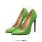 Pointed Toe Stiletto Heels Pumps - Green Patent