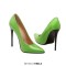 Pointed Toe Stiletto Heels Pumps - Green Patent