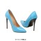 Pointed Toe Stiletto Heels Pumps - SkyBlue Patent
