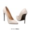 Pointed Toe Stiletto Heels Pumps - White Patent