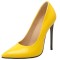 Pointed Toe Stiletto Heels Pumps - Yellow Patent