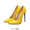 Pointed Toe Stiletto Heels Pumps - Yellow Patent