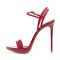 Stiletto Heels Peep Toe Ankle Buckle Straps Luxury Design Prom Sandals - Red Patent