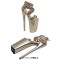 Peep Toe Stiletto Heels Snake Print Zip Decorated Ankle Cross Straps Platforms Sandals  - Gold Faux Leather