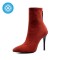 Pointed Toe Stiletto Heels Back Zipper Winter Boots - Orange Flock