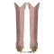 Pointed Toe Chunky Heels Western Style Knee Highs Pull On Cowgirl Boots - Pink Flock