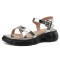 Peep Toe Ankle Buckle Straps Platforms Half Flats Slippers Sandals - Silver Patent