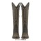 Pointed Toe Chunky Heels Western Style Knee Highs Side Zipper Cowgirl Boots - Powder Faux Leather