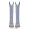 Pointed Toe Chunky Heels Western Style Knee Highs Side Zipper Cowgirl Boots - LightBlue Denim