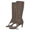 Thong Round Toe Mid-Calf Kitten Heels Bootie Flip-flops Sandals - Steel Flock