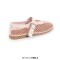 Round Toe Mary Janes Buckle Strap Mesh Ballet Loafers Flats - Pink Mesh