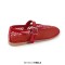 Round Toe Mary Janes Buckle Strap Mesh Ballet Loafers Flats - Red Mesh