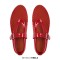 Round Toe Mary Janes Buckle Strap Mesh Ballet Loafers Flats - Red Mesh
