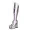 Square Toe Chunky Heels Crocodile Pattern Platforms Knee Highs Boots - Silver Patent