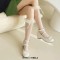 Round Toe Chunky Heels Bowknot Mary Janes Ankle Buckle Straps Pumps - White Faux Leather