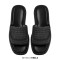 Peep Toe Straw Platform Flats Slippers - Black Synthetic