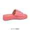 Peep Toe Straw Platform Flats Slippers - Pink Synthetic