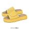 Peep Toe Straw Platform Flats Slippers - Yellow Synthetic