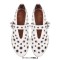 Round Toe Metal Hollow Mary Jane Buckle Straps Punk Goth Ballet Flats - White Faux Leather