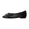Round Toe Black Mesh Ballet Flats - Black Mesh