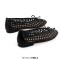 Round Toe Black Mesh Ballet Flats - Black Mesh