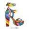 Peep Toe Chunky Heels Platforms Colorful Rainbow Ankle buckle Straps Summer Sandals - Multicolor Canvas