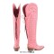 Pointed Toe Chunky Heels Western Style Thigh Highs Western Cowgirl Boots - Pink Flock