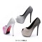 Peep Toe Platforms Glitters Stiletto Heels Elegant Pumps - Pink Sequined Cloth